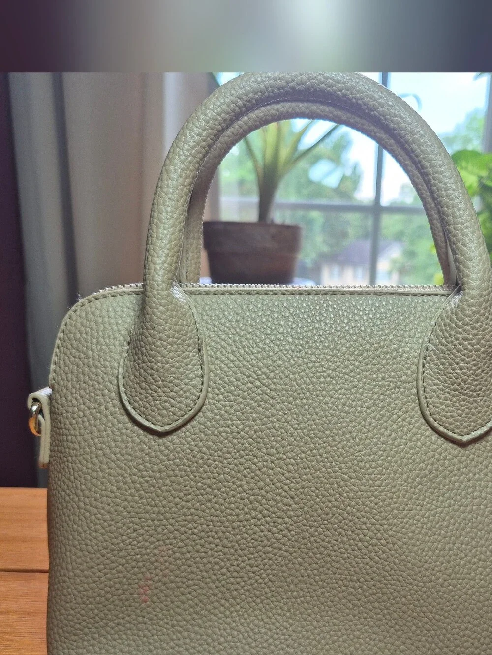 bebe‎ Pebbled Satchel in Taupe